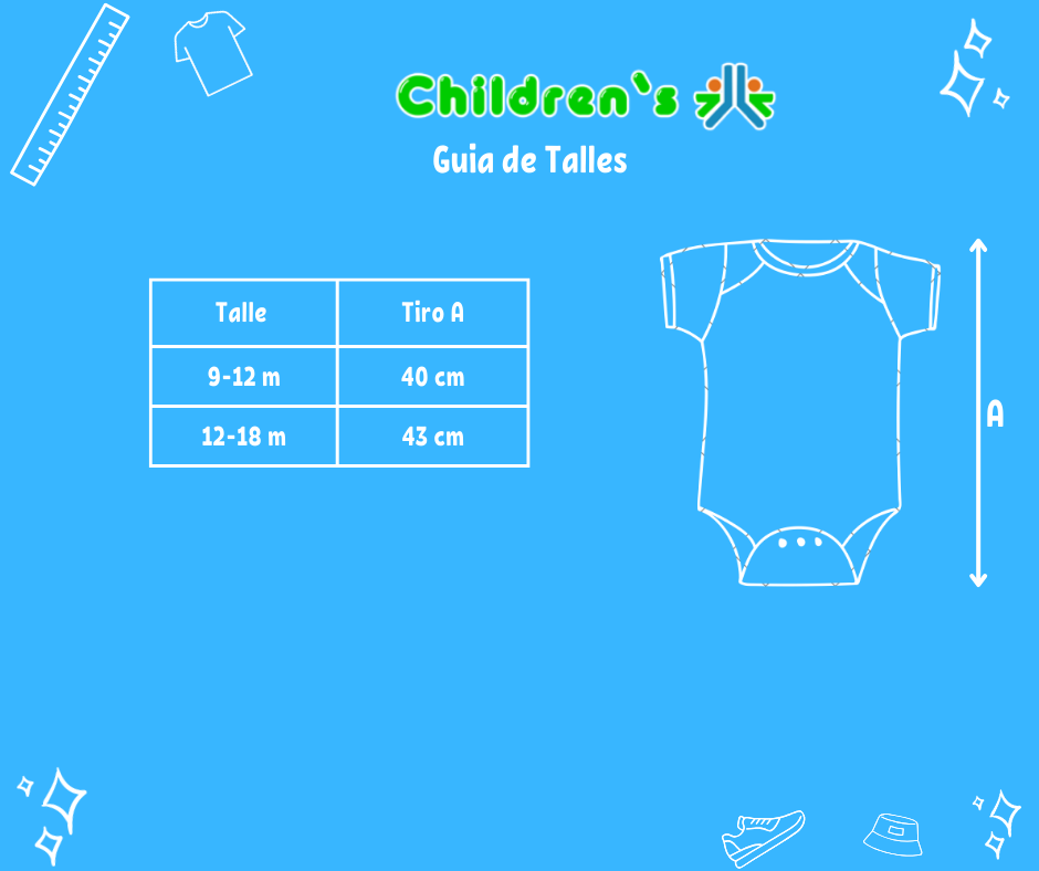 Guia de talles Body Algodon Manga Corta Estampado