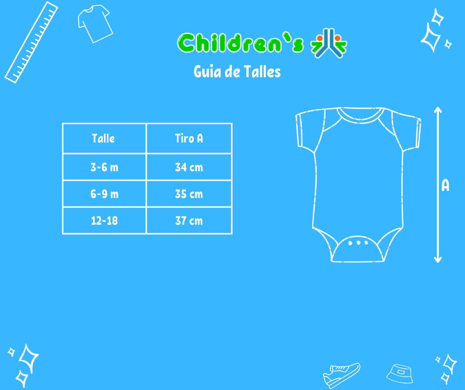 Guia de talles Body Aldogon Manga Corta Estampado Rayado