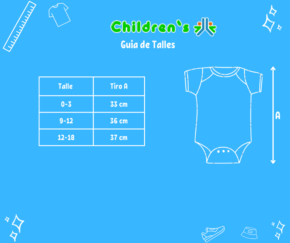 Guia de talles Body Manga Corta Modal Estampado