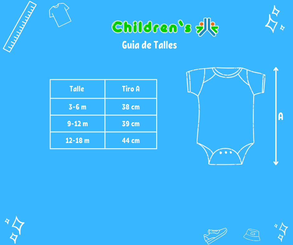Guia de talles Body Algodon Manga Corta Combinado