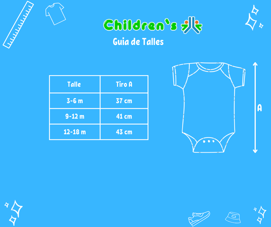 Guia de talles Body Algodon Sin Manga Bordado