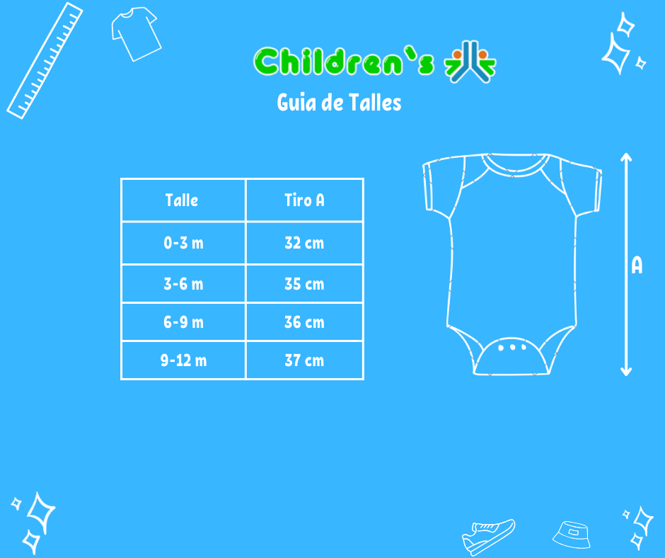 Guia de talles Enterito Algodon Sin Manga Rayado