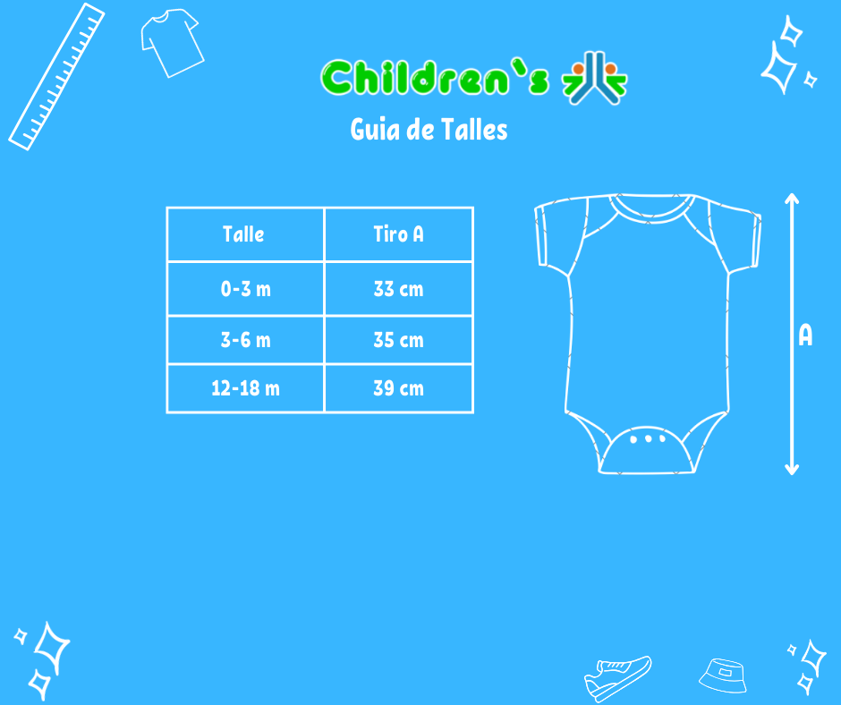 Guia de talles Body Algodon Morly Sin manga Estampado