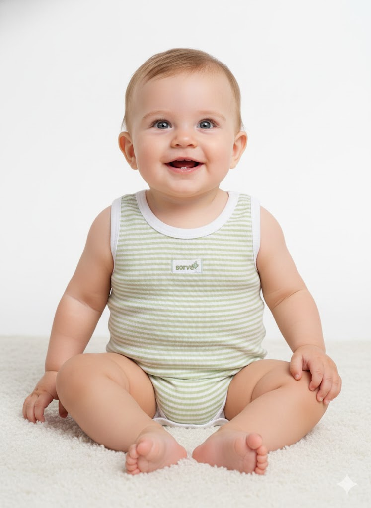 Body sin Mangas Estampado Rayado