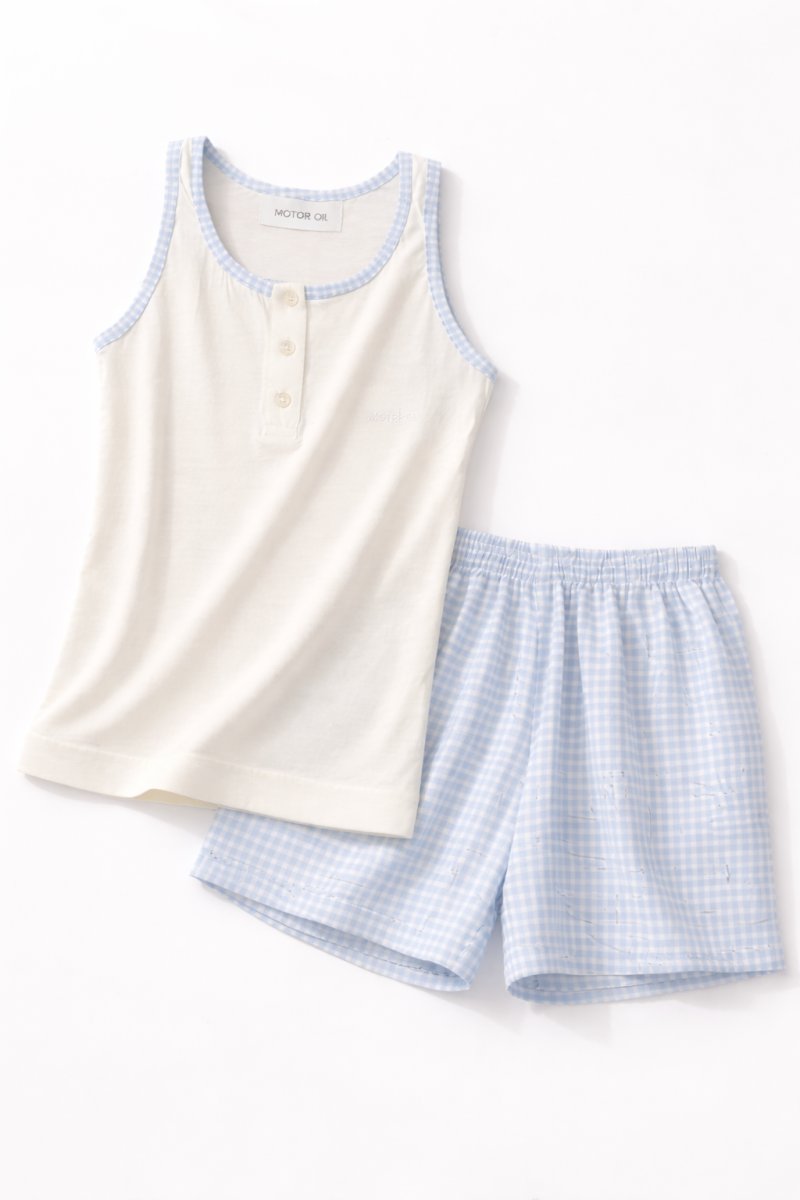 Pijama Verano Remera Musculosa y Short con Estampado Cuadrille