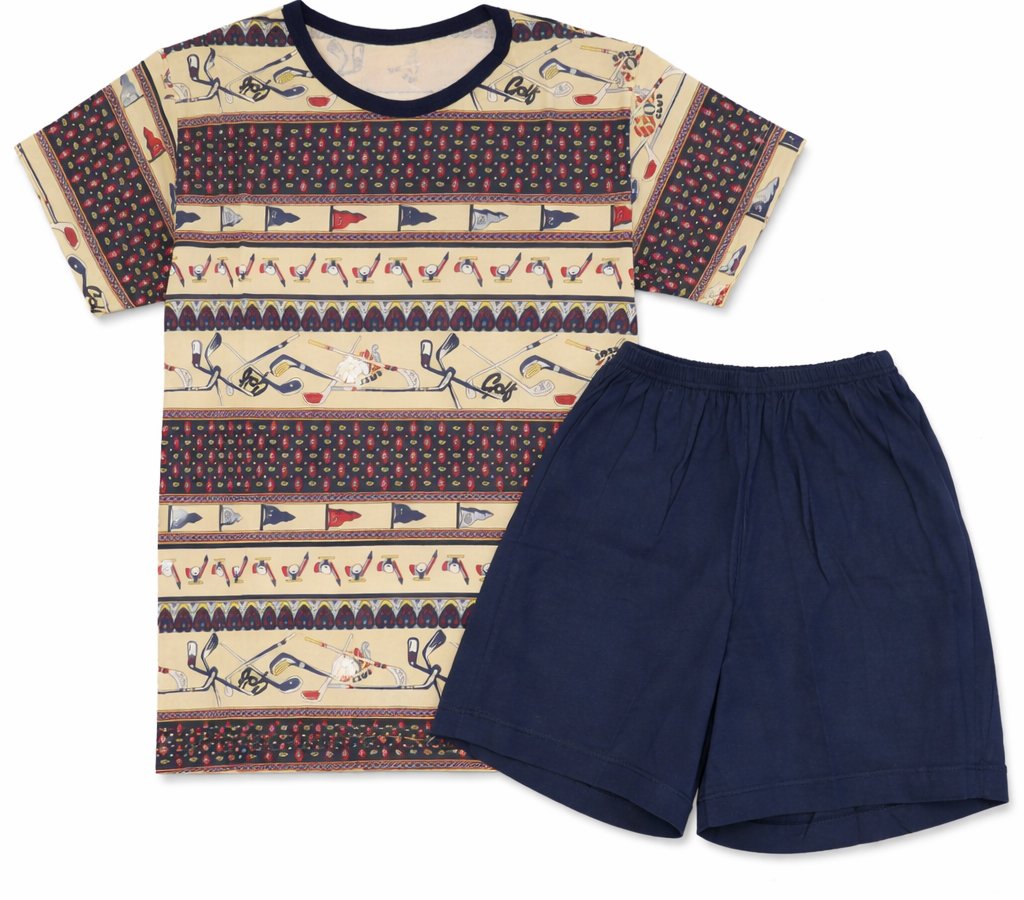 Pijama Verano Remera Manga Corta y Short Estampado Golf
