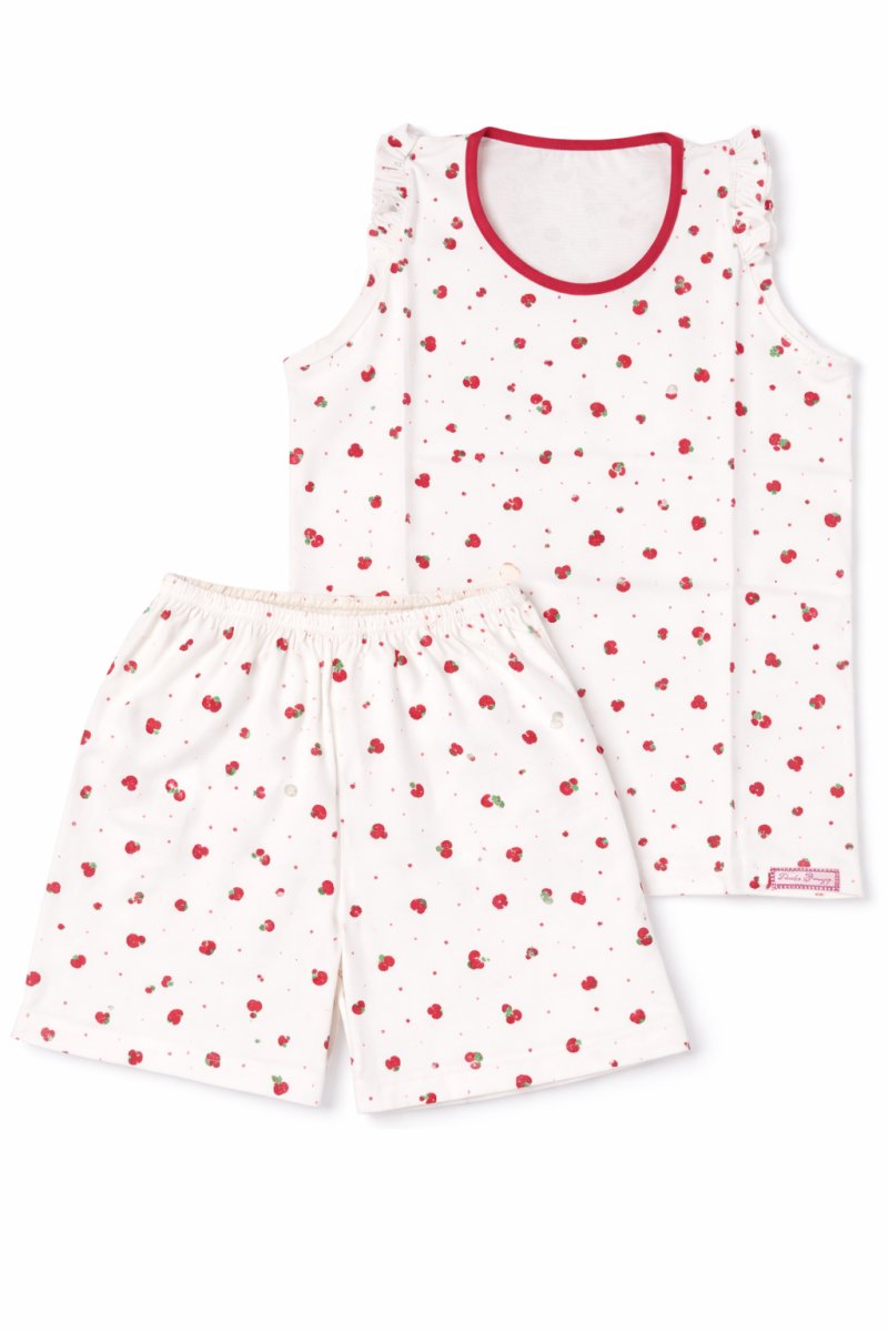 Pijama Verano Remera Manga Corta y Short Estampado Frutillita