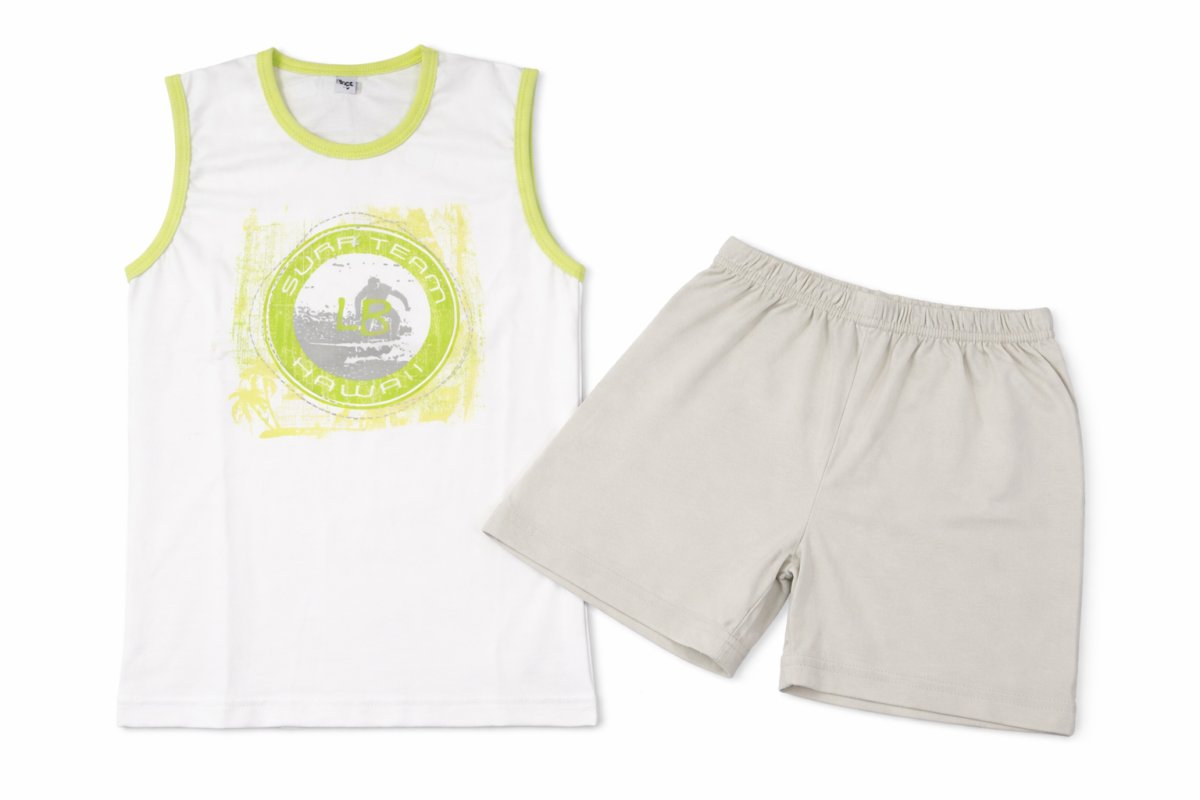 Pijama Verano Remera Musculosa y Short Estampado Surf Team