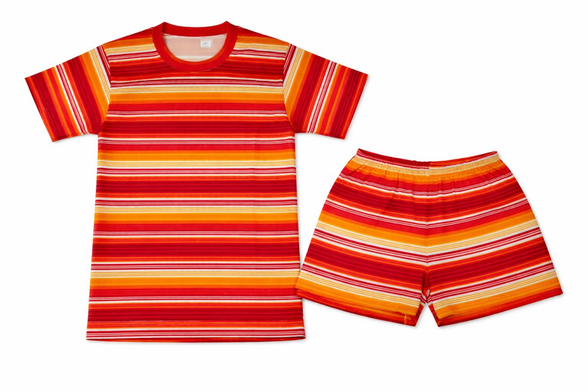 Pijama Verano Remera Manga Corta Estampado Nena y Short Rayado