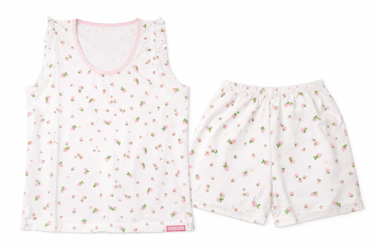 Pijama Verano Remera Manga Corta y Short Estampado Frutillita