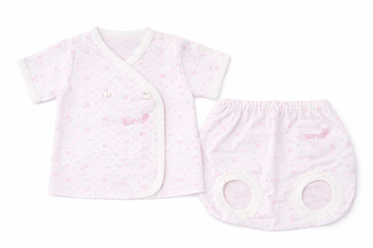 Conjunto Algodon Batita Manga Corta y Tapa Pañal Estampado