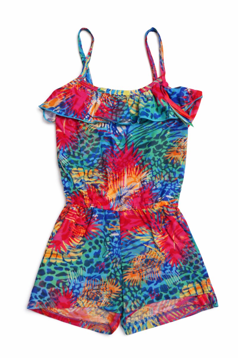 Enterito Mono Algodon Estampado Con Volados