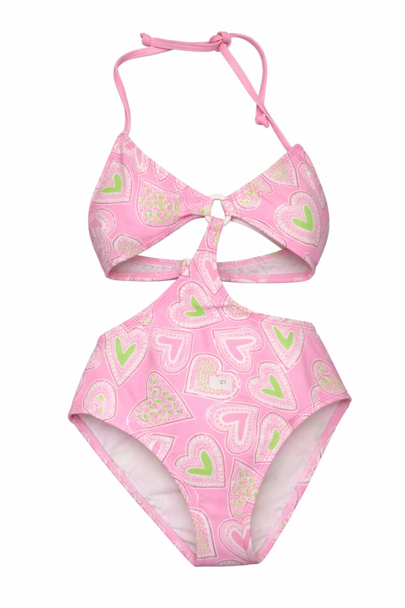 Trikini - Malla de Nena Bikini de 3 Piezas Estampado de Corazones