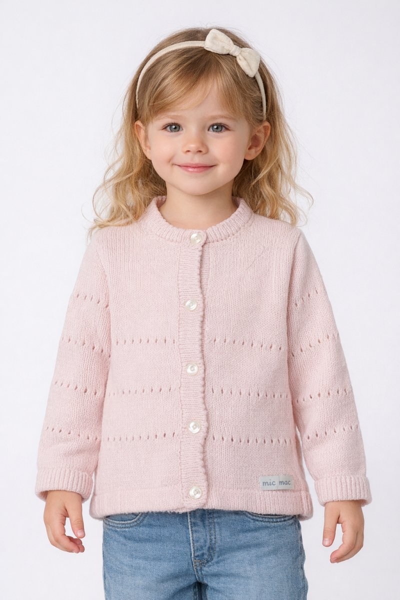 Saco Tejido Desagujado Con Botones