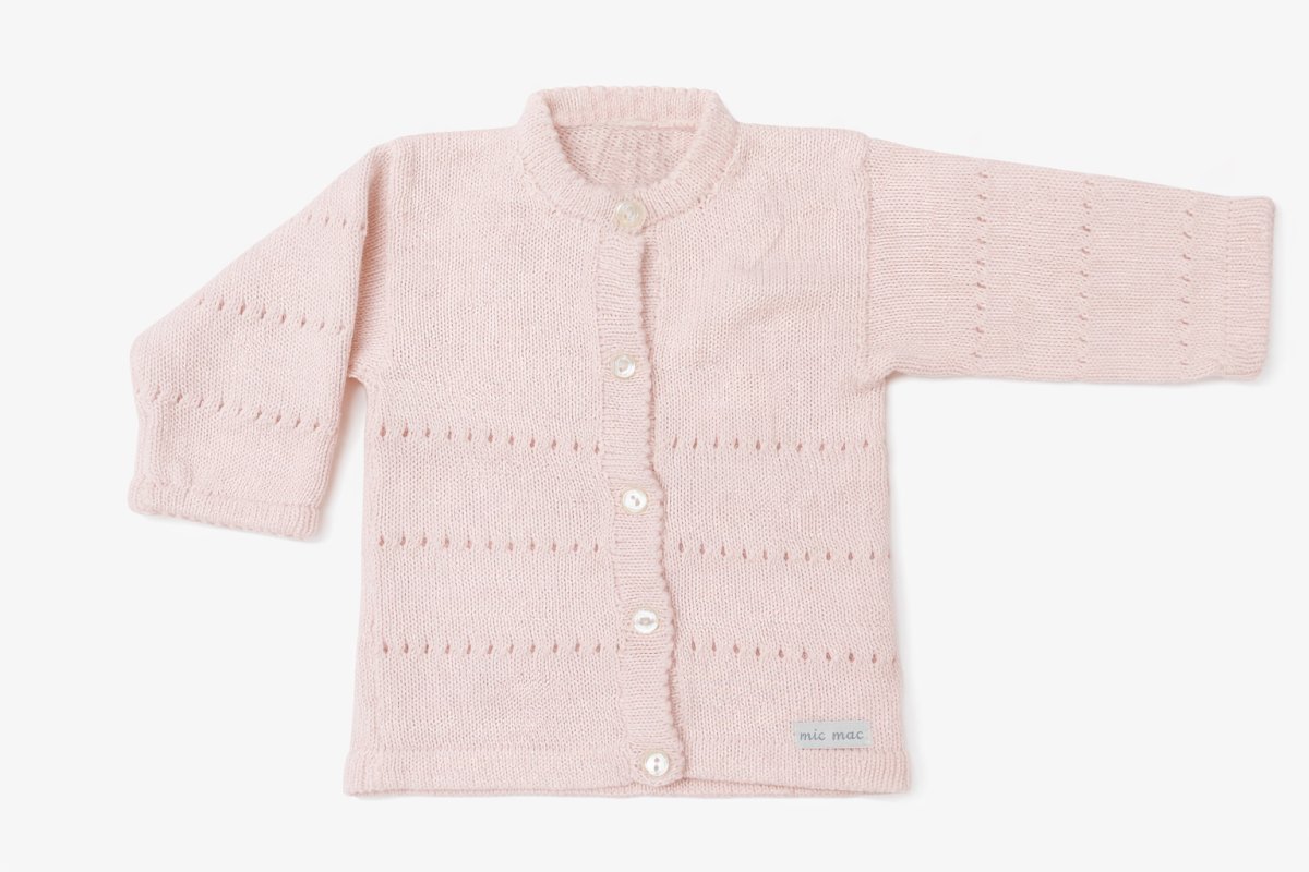 Saco Tejido Desagujado Con Botones