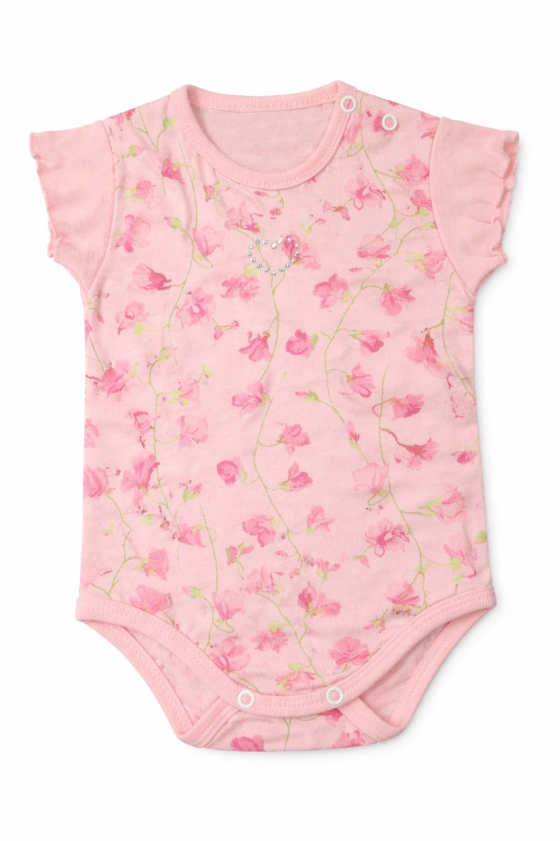 Body Algodon Estampado Con Flores Strass