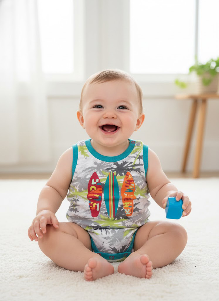 Body Sin Mangas Jersey De Algodon Estampado