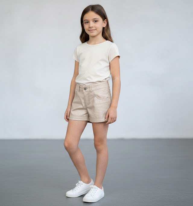 Ferli (Gab) short de nena con brillo y spandex