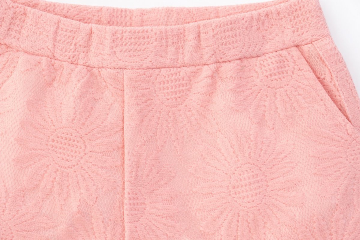 Short Rosa Calado Flores