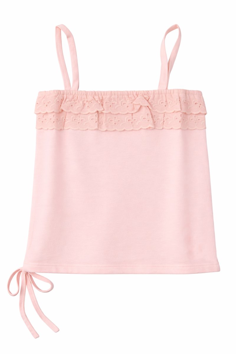 Remera Musculosa de Breteles con Volados de Broderie