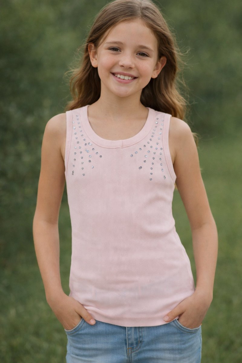 Remera Musculosa Morley con Lentejuelas Bordadas