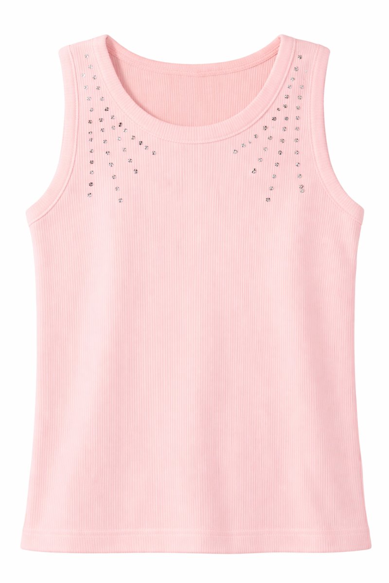 Remera Musculosa Morley con Lentejuelas Bordadas