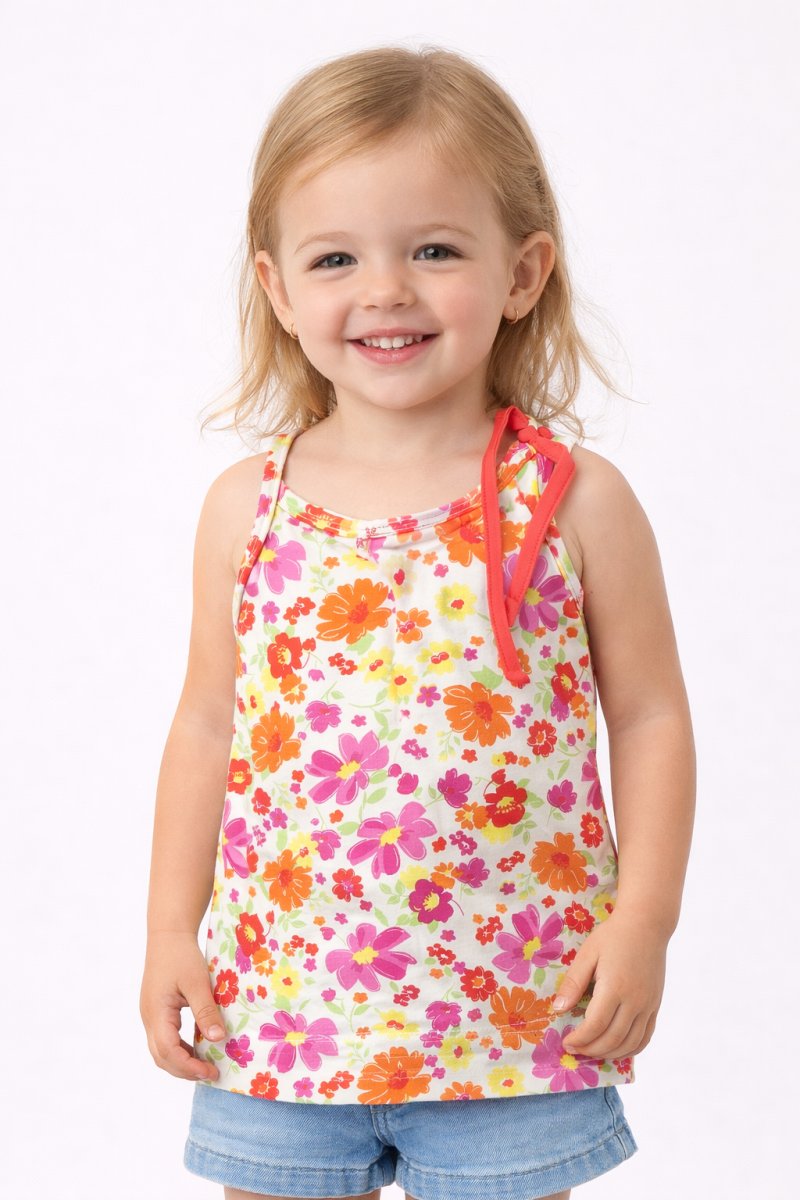 Remera Musculosa Floreada