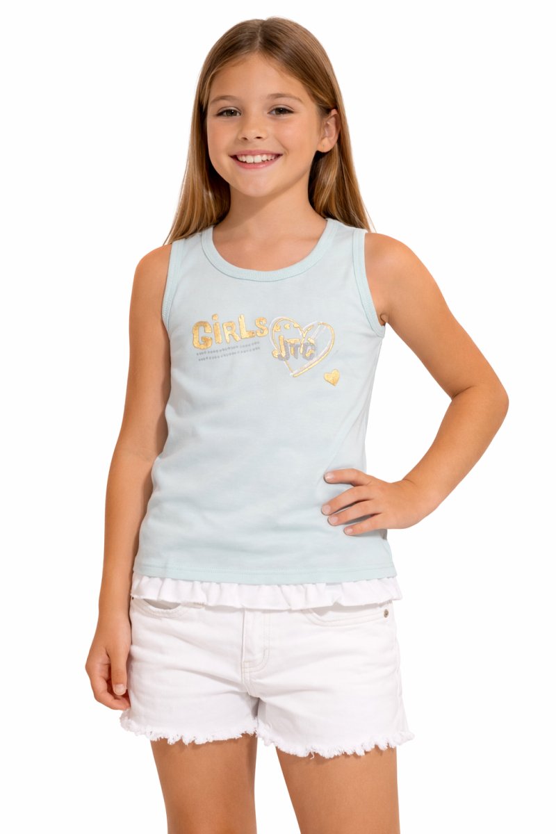 Remera Musculosa Estampado Girls con Corazon