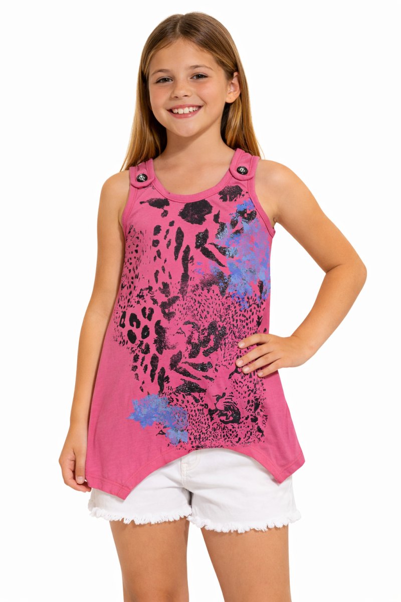 Remera Musculosa Estampado Leopardo