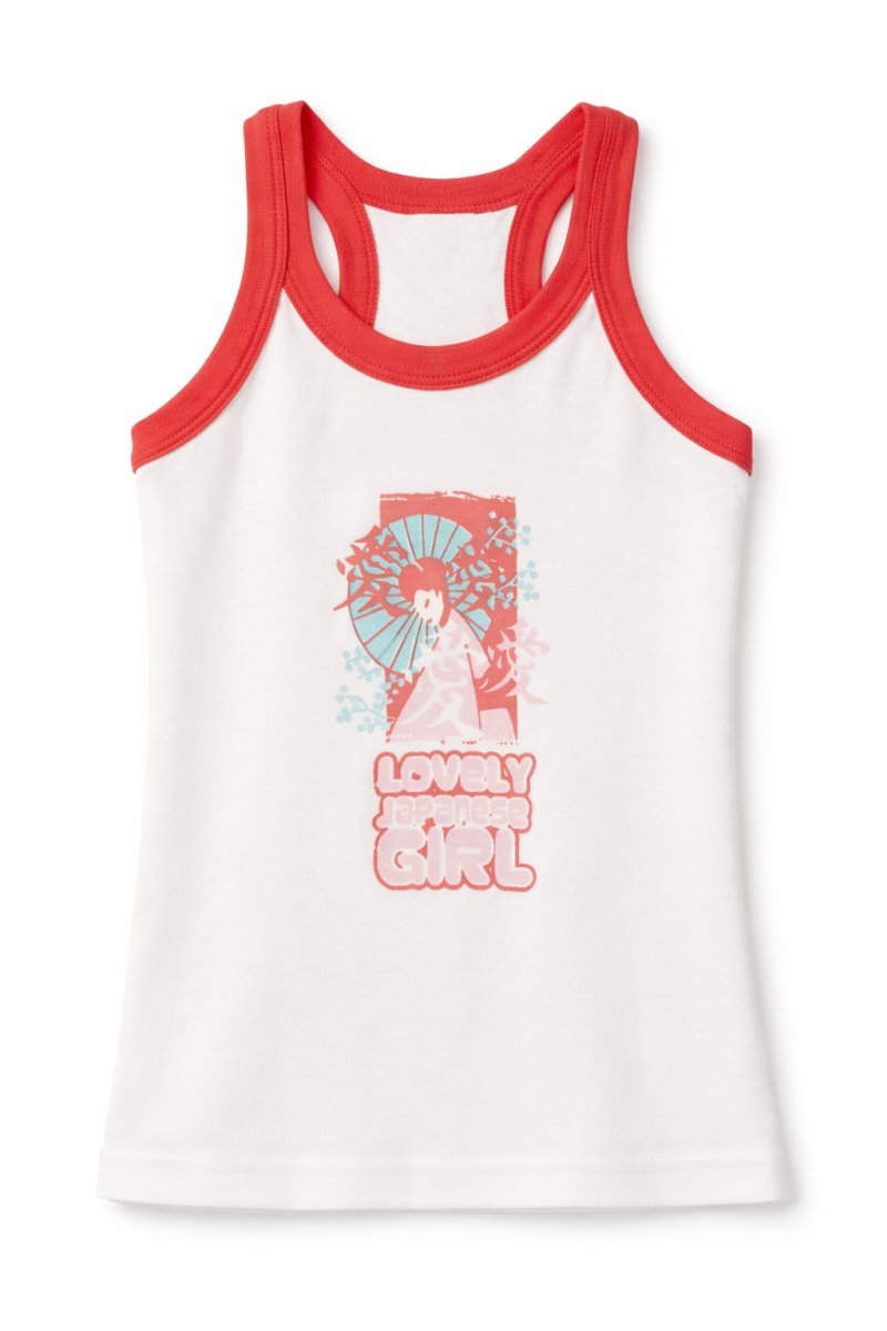 Remera Musculosa con Estampado Lovely Japanese Girl