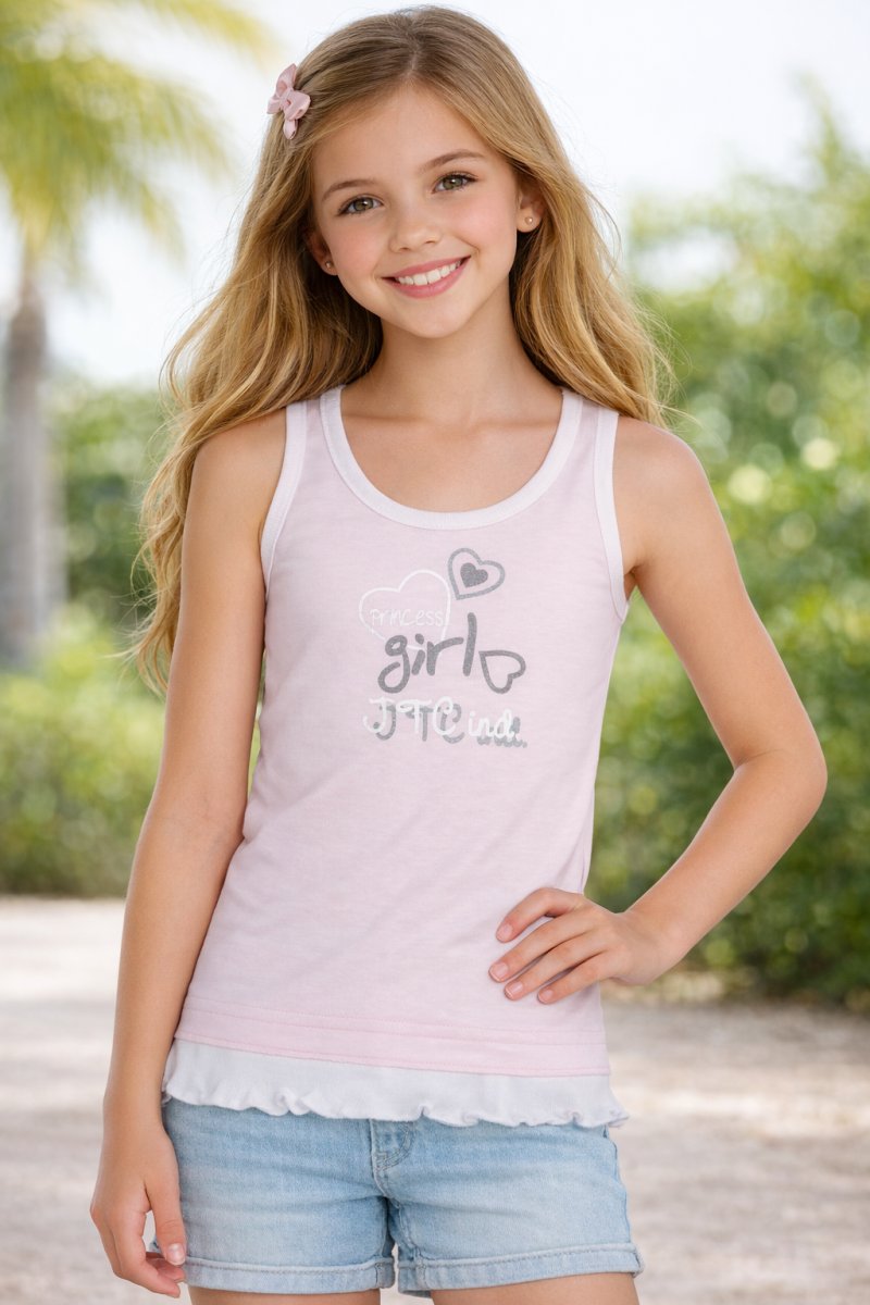 Remera Musculosa Estampado Girls con Corazon