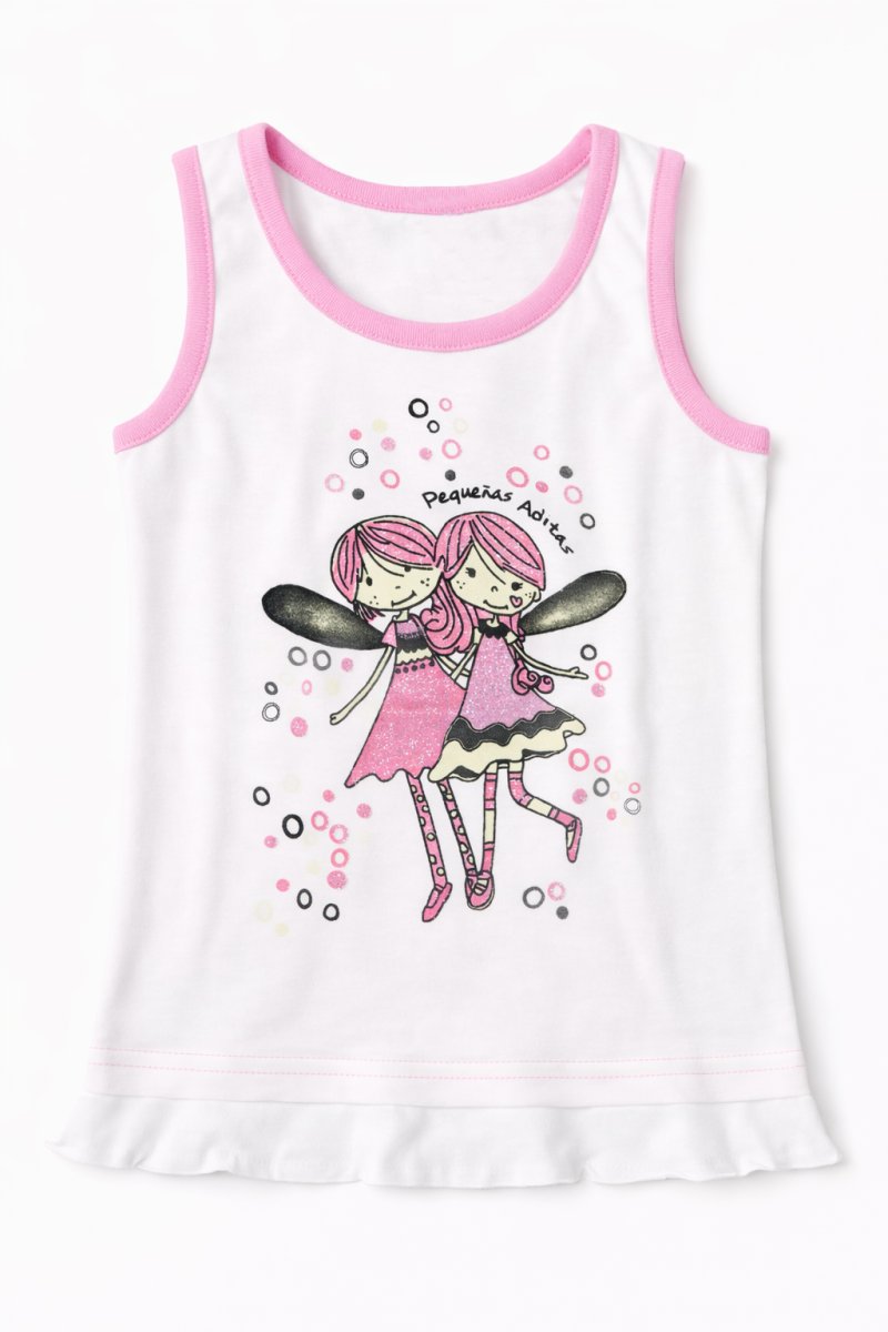 Remera Musculosa Estampado de Hadas con Glitter