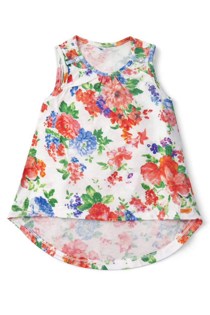 Remera Musculosa Estampada de Flores