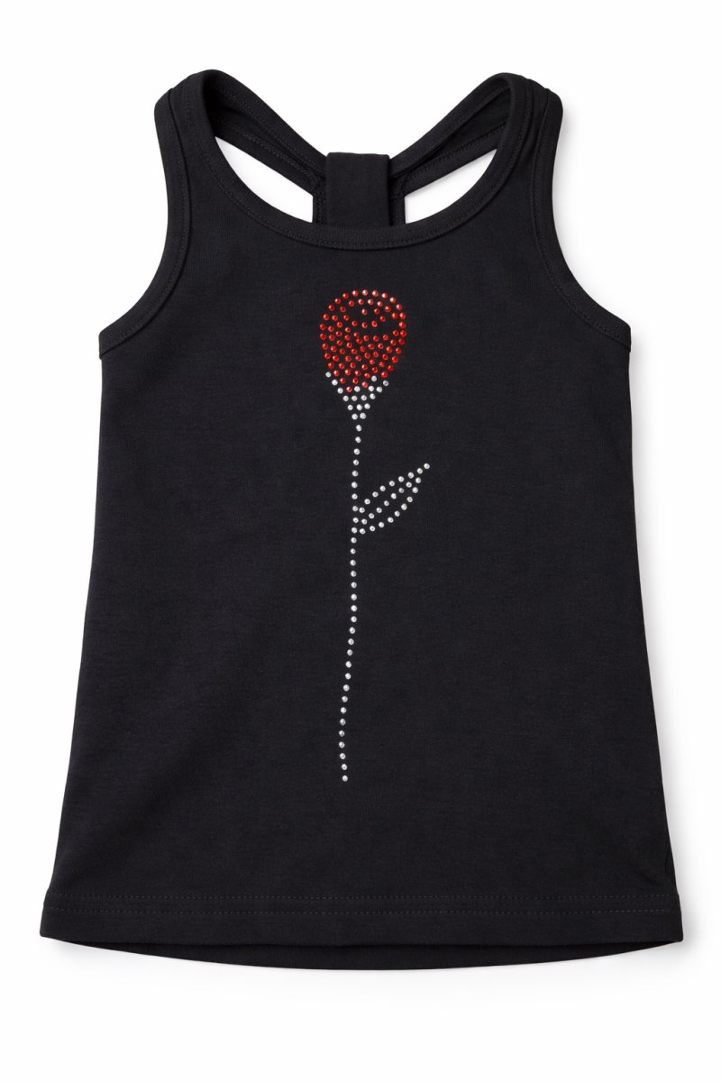 Remera Musculosa Con Tachas en Forma de Rosa