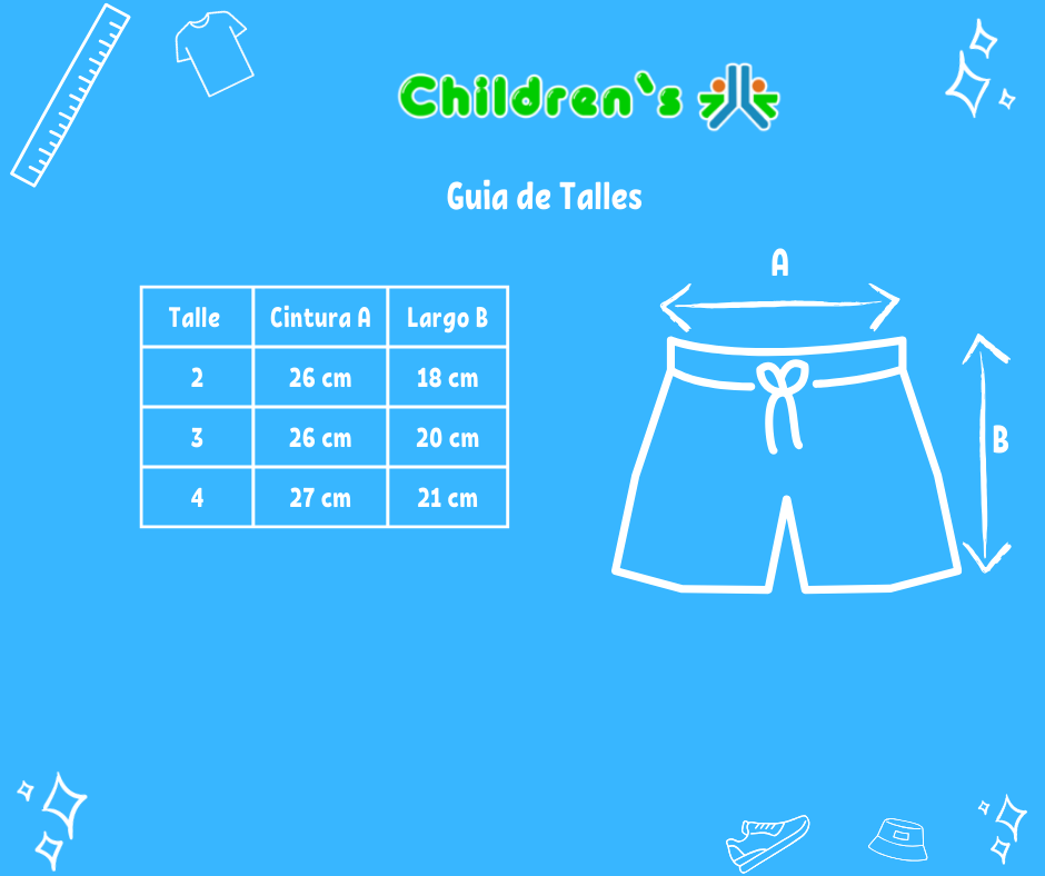 Guia de talles Short De Gabardina Estampado Nena