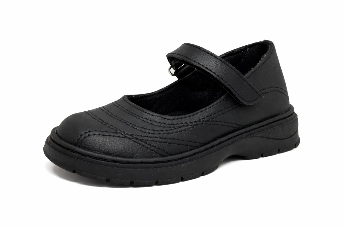 Guillermina Zapatos Colegial Cosido Ecocuero Velcro -  Abrojo