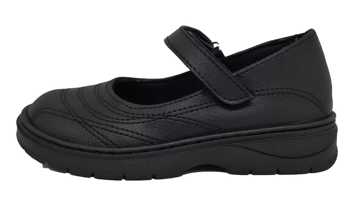 Guillermina Zapatos Colegial Cosido Ecocuero Velcro -  Abrojo