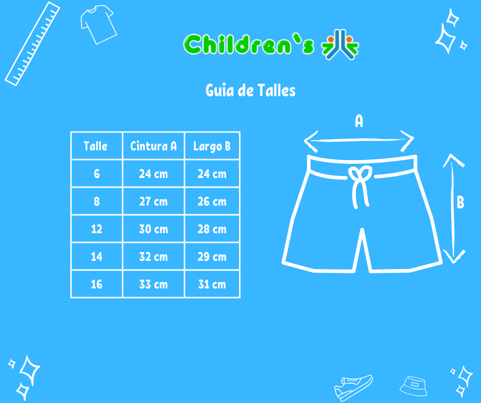 Guia de talles Short de Gabardina Elastizado