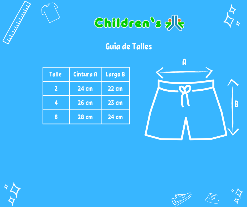 Guia de talles Short Fibrana Estampado