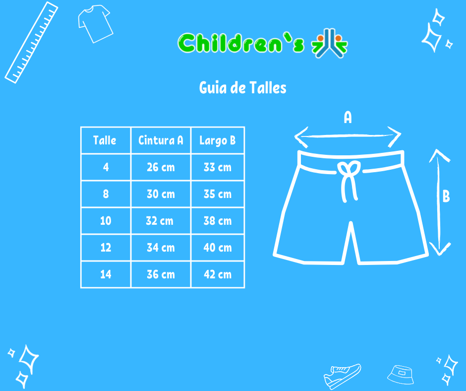 Guia de talles Short Liso Goss Con Elastico en Cintura