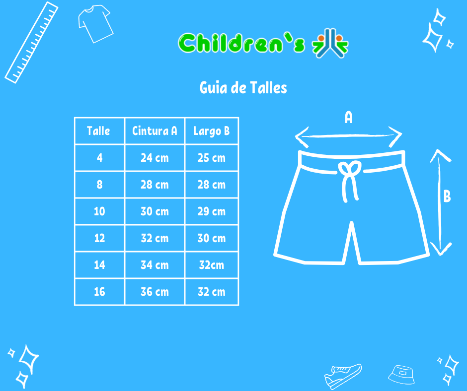 Guia de talles Short Gabardina Con Cintura Elastizada