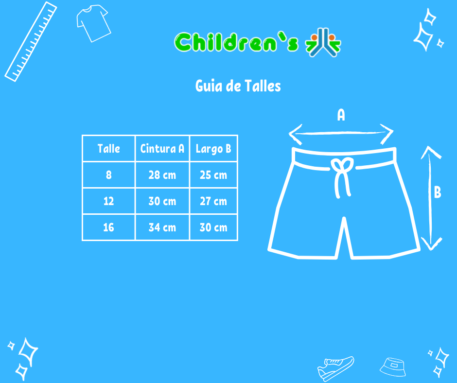 Guia de talles Short Tela Batik