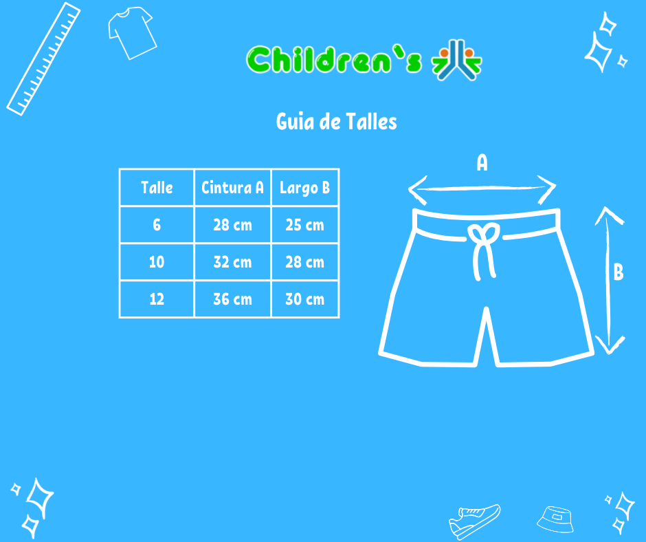 Guia de talles Short Tela Estampada Poplin