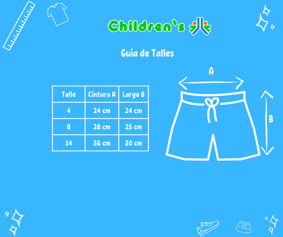 Guia de talles Short Tela Estampada Poplin