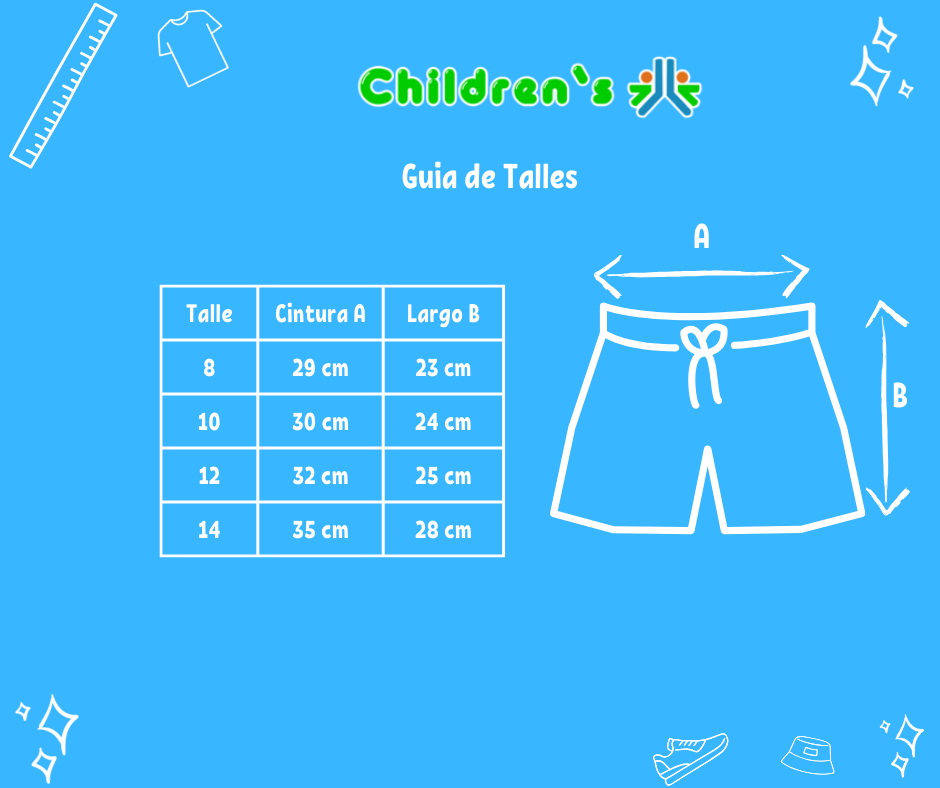 Guia de talles Short Gabardina Elastizado Premiun