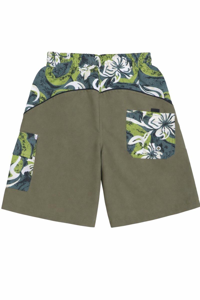 Bermuda de Baño Combinado Estampado Con Suspensor