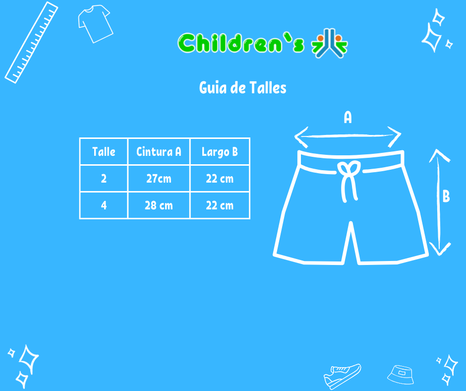 Guia de talles Short Gabardina Estampado Rosa