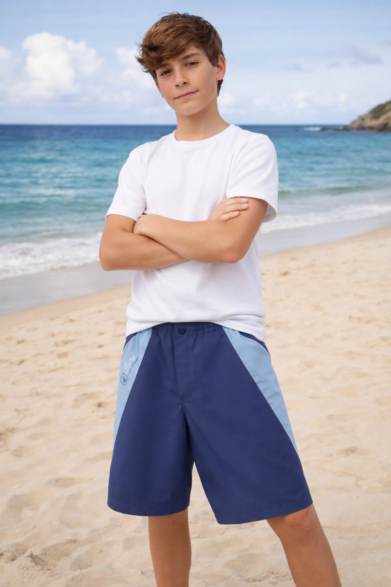 Short de Baño Bordado Surf Competition Con Bolsillos Lateral