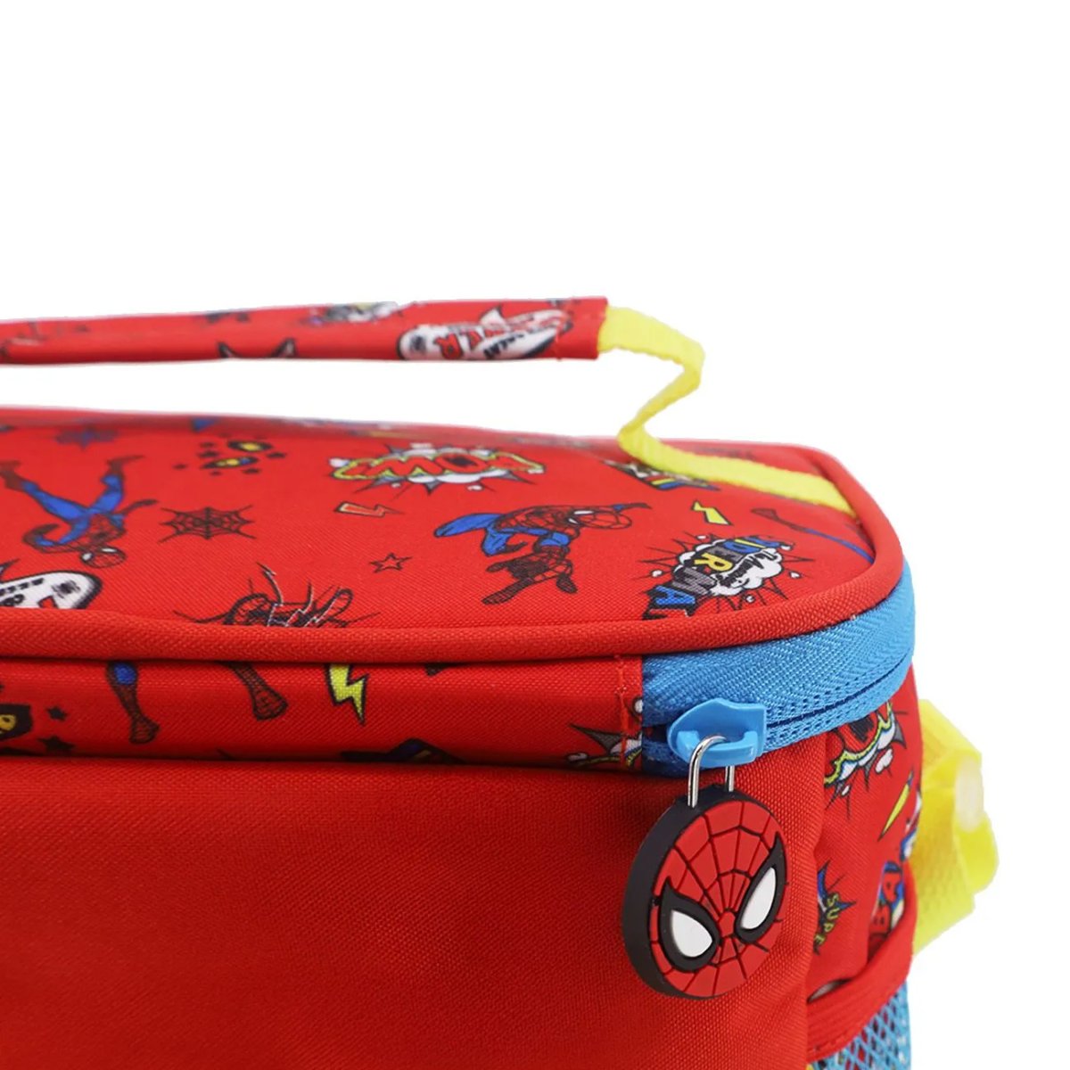 Lunchera Termica Spiderman Hombre Araña - Bolsillo Frontal En Relieve 3D