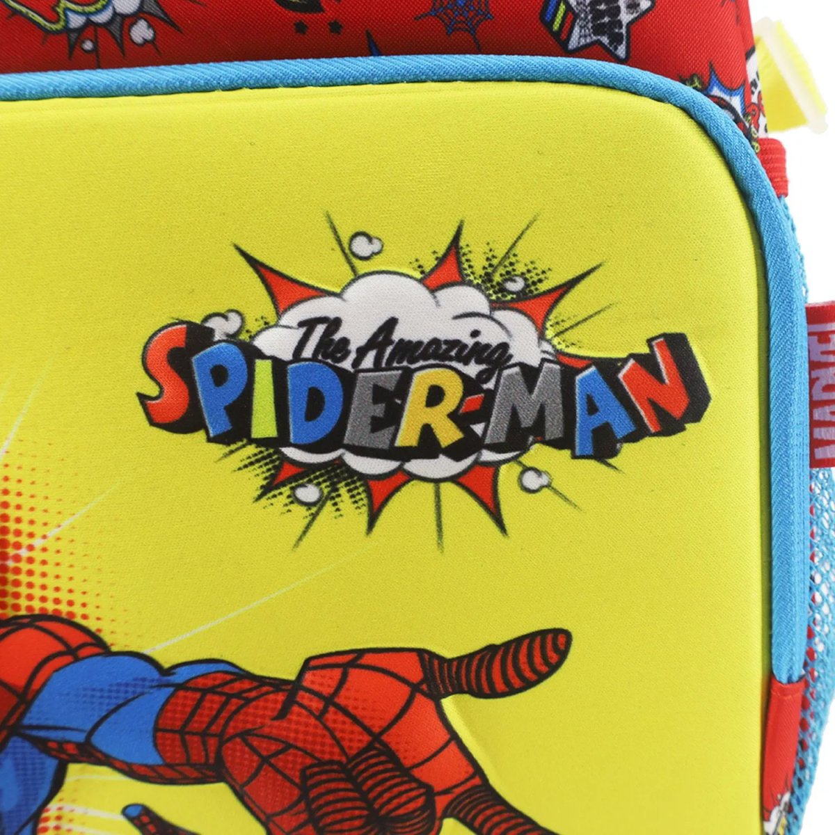 Lunchera Termica Spiderman Hombre Araña - Bolsillo Frontal En Relieve 3D